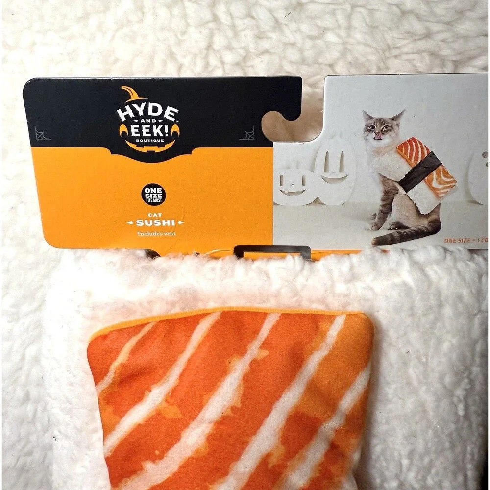 Cat Sushi Halloween Costume & Spooky Catnip Cat Toys New